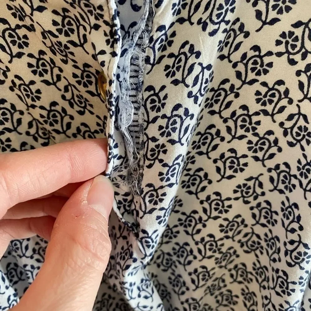 Carter's Sleeveless Shorts Lightweight Blue White Floral Embroidered Romper SZ 5